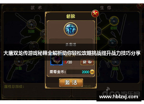 大唐双龙传游戏秘籍全解析助你轻松攻略挑战提升战力技巧分享
